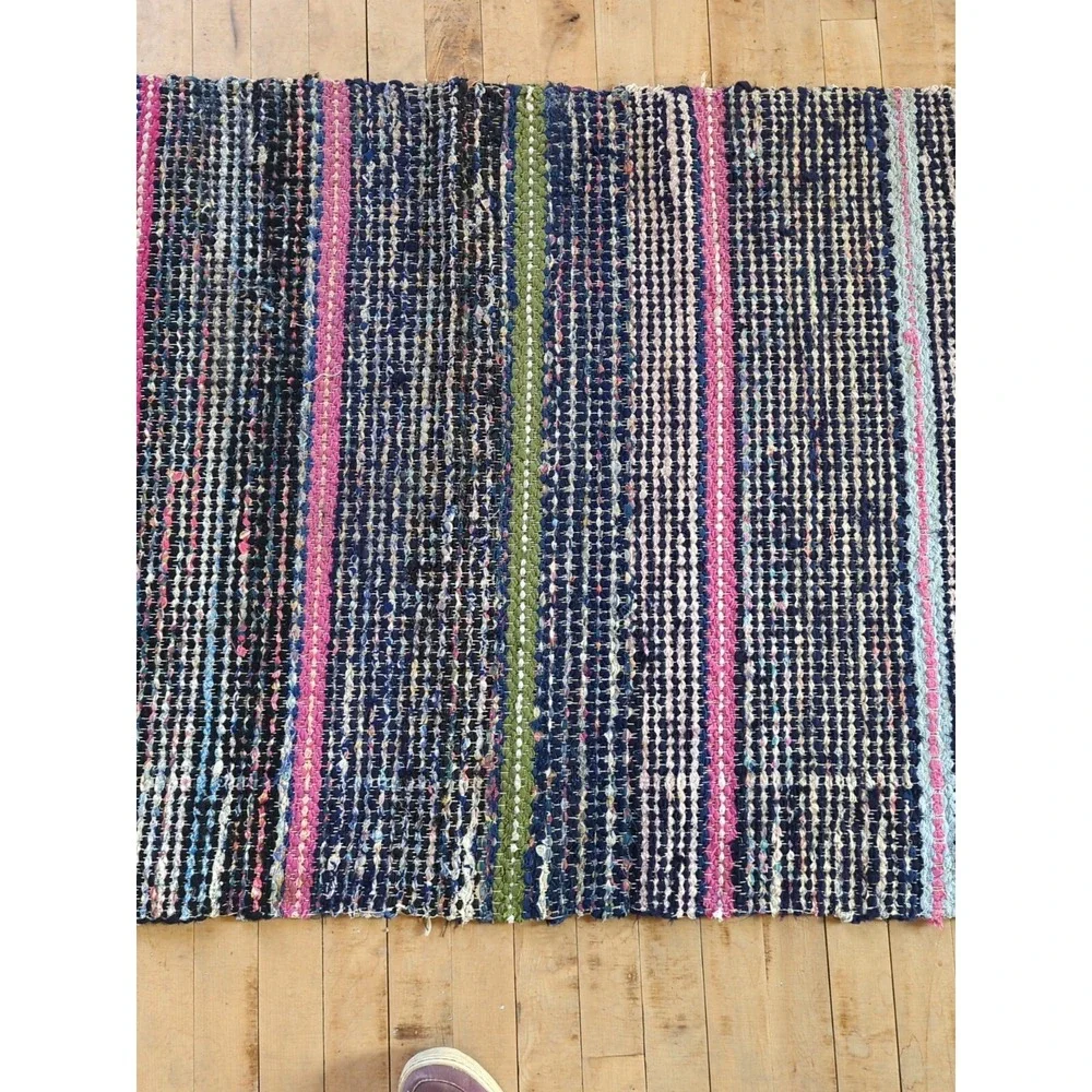 Antique Imported Swedish Hand Made Rag Rug Runner (32